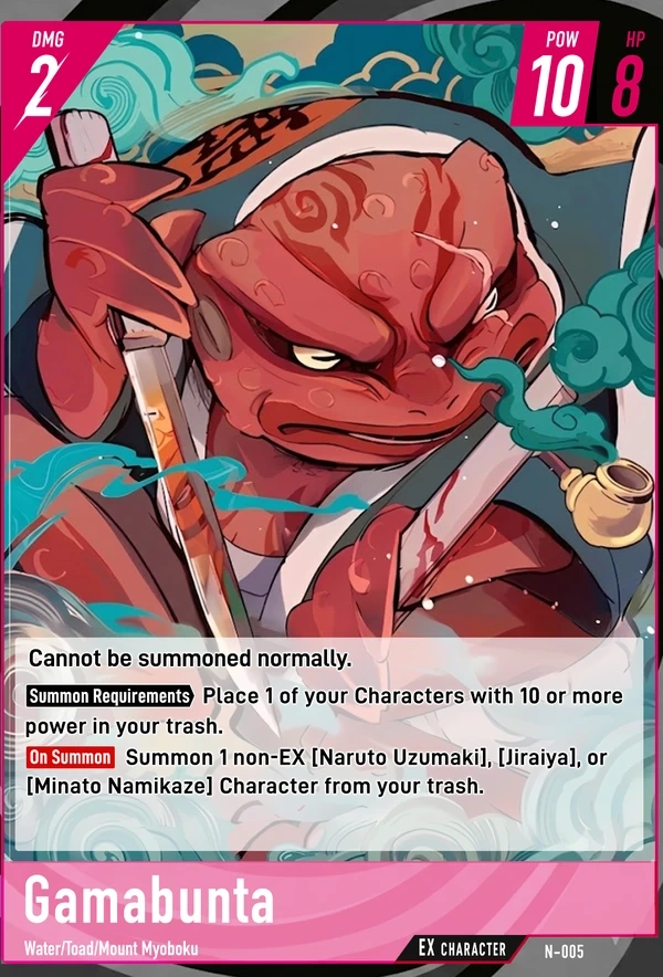 Gamabunta card artwork preview for NARUTO CARD GAME