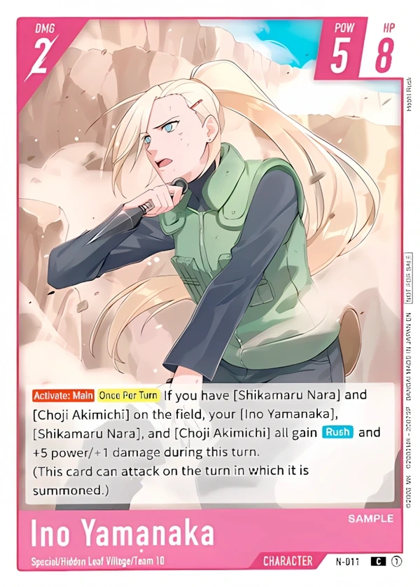 Ino Yamanaka card artwork preview for NARUTO CARD GAME